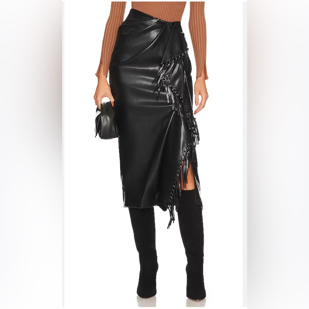 SIMKHAI Sabine Fringe Wrap Skirt size 0